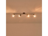 Arte Illumina Σποτ Μεταλλικό Τετράφωτο Μαύρο 4xGU10 Max 7W 790x80x165mm OLYMP (145-25223)
