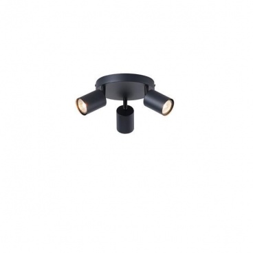 Arte Illumina Σποτ Μεταλλικό Τρίφωτο Μαύρο 3xGU10 Max 7W Φ180x135mm OLYMP (145-25222)
