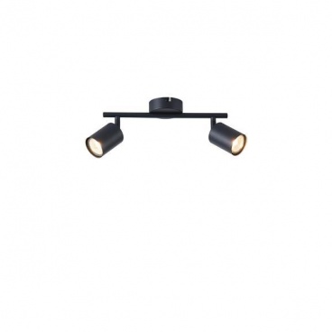 Arte Illumina Σποτ Μεταλλικό Δίφωτο Μαύρο 2xGU10 Max 7W 300x80x155mm OLYMP (145-25221)