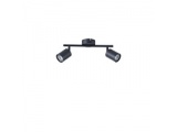 Arte Illumina Σποτ Μεταλλικό Δίφωτο Μαύρο 2xGU10 Max 7W 300x80x155mm OLYMP (145-25221)