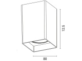 Arte Illumina Φωτιστικό Οροφής Τετράγωνο GU10 80x80x125 Πλαστικό Λευκό BOXI (145-25025)