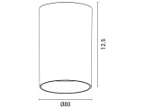 Arte Illumina Φωτιστικό Οροφής Κύλινδρος GU10 Φ80x125 Πλαστικό Λευκό (145-25023)