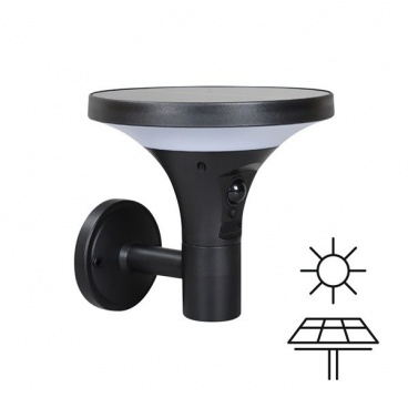 Arte Illumina Ηλιακή Απλίκα Τοίχου & Ανιχνευτή Κίνησης 5W 500lm 160x167x156mm 3CCT (145-20862)