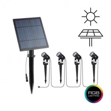 Arte Illumina Απλίκα Αλουμινίου με Ηλιακό Panel Καρφωτή 1.5W, 240lm RGB (145-20825)