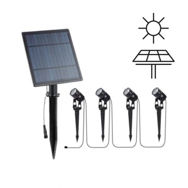 Arte Illumina Απλίκα Αλουμινίου με Ηλιακό Panel Καρφωτή 2.4W, 240lm 4000K (145-20823)