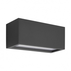 Arte Illumina Απλίκα Τοίχου Ε27 250x110x10 IP54 Γραφίτης AMIGO (145-20634)