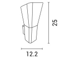 Arte Illumina Απλίκα Τοίχου Τετράγωνη Ε27 96x122x250 IP54 Γκρι (145-20612)