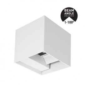 Arte Illumina Απλίκα Τοίχου Αλουμινίου CUBE Λευκή 10W 3CCT 100x100x100mm με GLASS DIFUSER (145-20251)