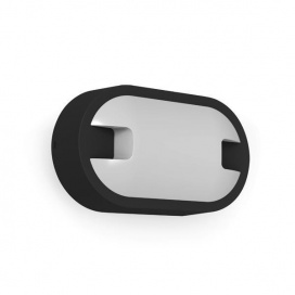 Arte Illumina Απλίκα Οβάλ Λευκό - Μαύρο LED 15W 215x125x59mm 4000Κ IP66 (145-20089)