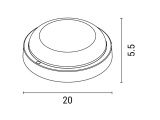Arte Illumina Φωτιστικό Τοίχου Στρογγυλό LED 18W Φ200x55 3000K IP54 Μαύρο PLUS (145-20031)