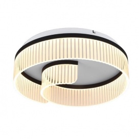 Arte Illumina Πλαφονιέρα Ακρυλική LED 18W 3000K 1000lm Διαφανής - Μαύρη Φ50 AURORA (144-51060)