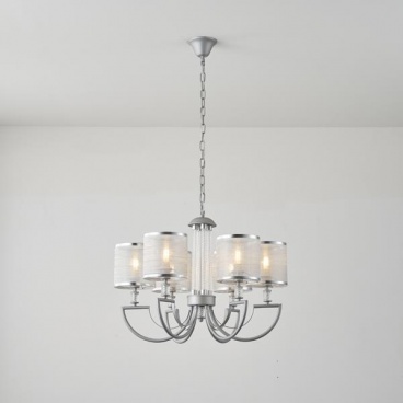 Arte Illumina Φωτιστικό Κρεμαστό Εξάφωτο Μέταλλο Ύφασμα 6x E14 Max 15W 450x630mm KRISTALLO (144-47019)