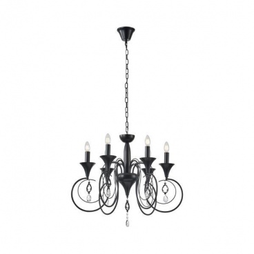 Arte Illumina Φωτιστικό Κρεμαστό Εξάφωτο Μέταλλο Διαφανές Γυαλί 6x E14 Max 15W 500x720mm KRISTALLO (144-47017)