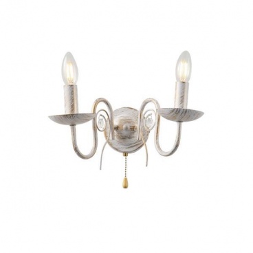 Arte Illumina Απλίκα Τοίχου Μέταλλο Διαφανές Γυαλί 2x E14 Max 15W 210x300mm KRISTALLO (144-47014)