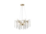 Arte Illumina Φωτιστικό Κρεμαστό 6φωτο Μέταλλο διαφανές Γυαλί 6XE14 ΜΑΧ 15W 720X590mm KRISTALLO (144-47005)