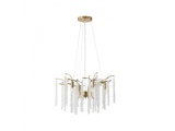 Arte Illumina Φωτιστικό Κρεμαστό 6φωτο Μέταλλο διαφανές Γυαλί 6XE14 ΜΑΧ 15W 720X590mm KRISTALLO (144-47005)