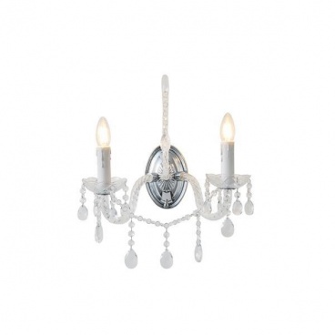 Arte Illumina Απλίκα Τοίχου Μέταλλο Γυαλί 2XE14 ΜΑΧ 15W 330X425mm Μεταλλικό KRISTALLO (144-47002)