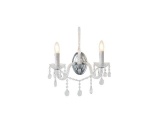 Arte Illumina Απλίκα Τοίχου Μέταλλο Γυαλί 2XE14 ΜΑΧ 15W 330X425mm Μεταλλικό KRISTALLO (144-47002)