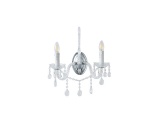 Arte Illumina Απλίκα Τοίχου Μέταλλο Γυαλί 2XE14 ΜΑΧ 15W 330X425mm Μεταλλικό KRISTALLO (144-47002)