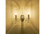 Arte Illumina Απλίκα Τοίχου Μέταλλο Γυαλί 2XE14 ΜΑΧ 15W 330X425mm Μεταλλικό KRISTALLO (144-47002)