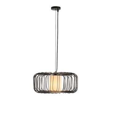 Arte Illumina Φωτιστικό Κρεμαστό Μεταλλικό 1XE27 Max 15W 340X340X1520mm Μαύρο OGGI (144-46028)