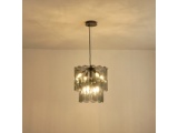 Arte Illumina Φωτιστικό Κρεμαστό 8φωτο Γυαλί 8ΧΕ14 ΜΑΧ 15W Φ420Χ1500mm Μαύρο MIRA (144-40020)