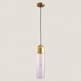 Arte Illumina Φωτιστικό Κρεμαστό Φ10X40 1XE14 Max 7W Διάφανο/Χρυσό CALLIOPE (144-40012)