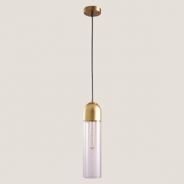 Arte Illumina Φωτιστικό Κρεμαστό Φ10X40 1XE14 Max 7W Διάφανο/Χρυσό CALLIOPE (144-40012)
