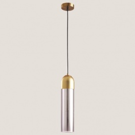 Arte Illumina Φωτιστικό Κρεμαστό Φ10X40 Max 7W Ε14X1 SMOKY/Χρυσό CALLIOPE (144-40010)