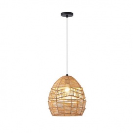 Arte Illumina Φωτιστικό Κρεμαστό Μπαμπού Καφέ 1XE27 Max 15W 300X300X300mm CALYPSO (144-33088)
