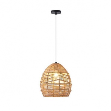 Arte Illumina Φωτιστικό Κρεμαστό Μπαμπού Καφέ 1XE27 Max 15W 300X300X300mm CALYPSO (144-33088)
