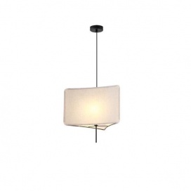 Arte Illumina Φωτιστικό Κρεμαστό Ύφασμα 1XΕ27 Max 15W Φ480ΧH900mm ΜΠΕΖ TOSCANY (144-33064)