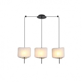 Arte Illumina Φωτιστικό Κρεμαστό Τρίφωτο Ύφασμα 3ΧΕ14 ΜΑΧ 15W 800Χ250Χ900mm ΜΠΕΖ TOSCANY (144-33063)