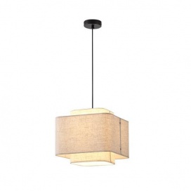 Arte Illumina Φωτιστικό Κρεμαστό Ύφασμα 1XΕ27 ΜΑΧ 60W ΜΠΕΖ Φ320Χ1090mm MUSA (144-33060)