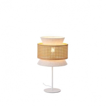 Arte Illumina Φωτιστικό Επιτραπέζιο Ύφασμα 1XE27 Max 15W 260X460mm MΠΕΖ - Ματ Άσπρο ISLA (144-33052)