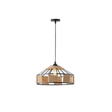 Arte Illumina Φωτιστικό Κρεμαστό Μονόφωτο Μαύρο ΧΑΚ Ε27 Max 15W 400X400X1300mm ΣΧΟΙΝΙ & Μέταλλο HELIOS (144-32024)