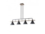Arte Illumina Φωτιστικό Κρεμαστό Τετράφωτο Μαύρο 4XΕ27 1030X180X865mm Ξύλινο & Μεταλλικό CONO (144-30111)
