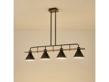 Arte Illumina Φωτιστικό Κρεμαστό Τετράφωτο Μαύρο 4XΕ27 1030X180X865mm Ξύλινο & Μεταλλικό CONO (144-30111)