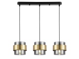 Arte Illumina Φωτιστικό Κρεμαστό Τρίφωτο 3XE27 180X1215mm Max 15W Μαύρο Χρυσό RELIAC (144-28542)