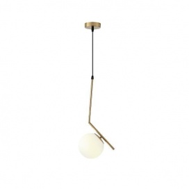 Arte Illumina Φωτιστικό Κρεμαστό Γυαλί 1XE27 Max 15W 220X150X1460mm Άσπρο ORBA (144-28515)