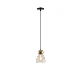 Arte Illumina Φωτιστικό Κρεμαστό Μονόφωτο Γυαλί1XE27 Max 15W135X1220mm Μαύρο AURELIA (144-28504)