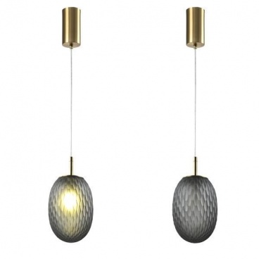 Arte Illumina ΓυαλίΝΟ Φωτιστικό Κρεμαστό Γκρι 1XE14 Max 25W 150X230mm CANDY (144-24102)