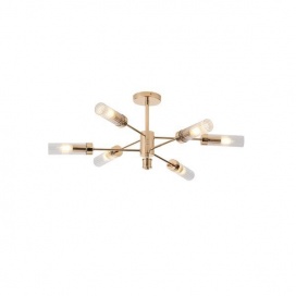 Arte Illumina Κρεμαστό Φωτιστικό Εξάφωτο Μέταλλο Γυαλί ΓΑΛΛΙΚΟ Χρυσό 6XE14 Max 40W Φ830X330mm VINY (144-24031)