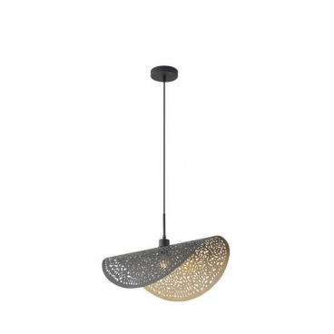 Arte Illumina Φωτιστικό Κρεμαστό Μαύρο Χρυσό Μεταλλικό 1XE27 Φ600mm Max 15W MERCURY (144-23018)