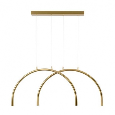 Arte Illumina Φωτιστικό Κρεμαστό AΛΟΥΜΙΝΙΟ ME METAΛΛΟ 10W 3000K 896lm 840x20x330mm MΠΡΟΝΖΕ APSIS (144-18033)