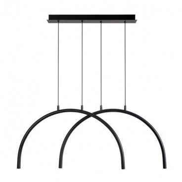 Arte Illumina Φωτιστικό Κρεμαστό AΛΟΥΜΙΝΙΟ ME METAΛΛΟ 5W 3000K 896lm 840x20x330mm MAYΡΟ APSIS (144-18032)