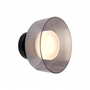 Arte Illumina Απλίκα Τοίχου Μέταλλο με Γυαλί LED 8W 3000K 624lm 200Χ200mm Μαύρο και Γραφίτης NIMBUS (144-18012)