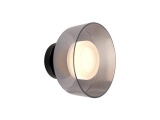 Arte Illumina Απλίκα Τοίχου Μέταλλο με Γυαλί LED 8W 3000K 624lm 200Χ200mm Μαύρο και Γραφίτης NIMBUS (144-18012)
