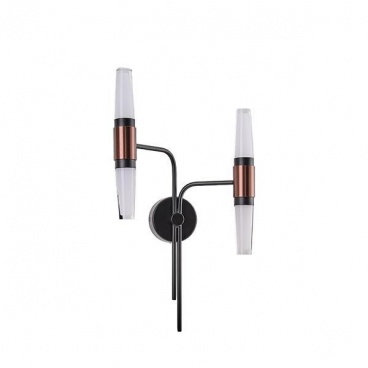 Arte Illumina Απλίκα TOIXOY LED 2X6W 3000K 1200lm 420X130mm Αλουμίνιο Μαύρο Χρυσό VELAS (144-17053)