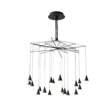 Arte Illumina Φωτιστικό Κρεμαστό LED 90W 3000K Φ1000X1200mm Μαύρο CAMPANELLE (144-16093)